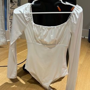 white longsleeve bodysuit